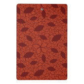 rotes Blätter-Muster auf Orange Mini Klemmbrett (Rückseite)