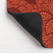 rotes Blätter Muster auf Orange Mousepad (Ecke)