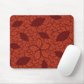 rotes Blätter Muster auf Orange Mousepad (Mit Mouse)