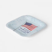 Rotes Blau Einfaches Amerikanische Unabhängigkeits Pappteller (Gewinkelt)