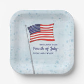 Rotes Blau Einfaches Amerikanische Unabhängigkeits Pappteller (Vorderseite)