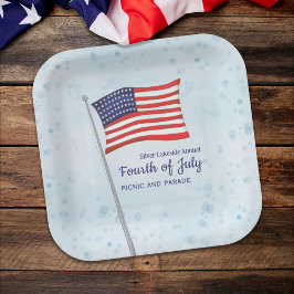 Rotes Blau Einfaches Amerikanische Unabhängigkeits Pappteller