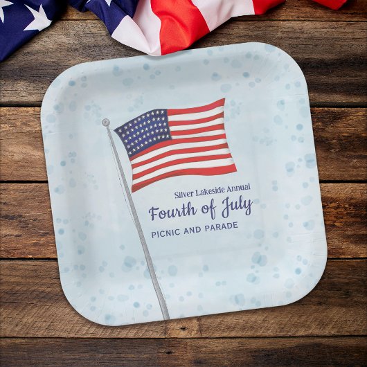Rotes Blau Einfaches Amerikanische Unabhängigkeits Pappteller