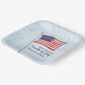 Rotes Blau Einfaches Amerikanische Unabhängigkeits Pappteller (Gewinkelt)