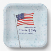 Rotes Blau Einfaches Amerikanische Unabhängigkeits Pappteller (Vorderseite)