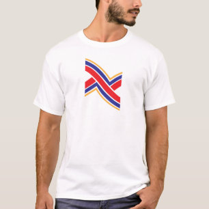 Rotes Blau Gelbes Buchstabe X Monogramm T-Shirt