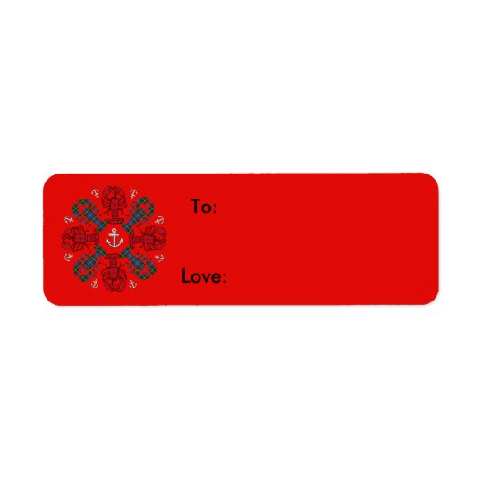 Rotes Blau Hummer-Schneeflocke-Anker N.S.