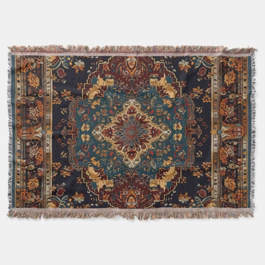 Rotes Blau im marokkanischen Stil Decke (Vorderseite)