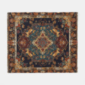 Rotes Blau im marokkanischen Stil Fleecedecke (Vorderseite (Horizontal))