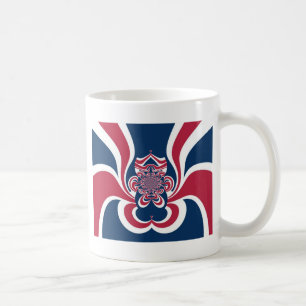 Rotes Blau Kaleidoskop Art Print Kaffeetasse