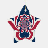 Rotes Blau Kaleidoskop Art Print Keramik Ornament (Rechts)