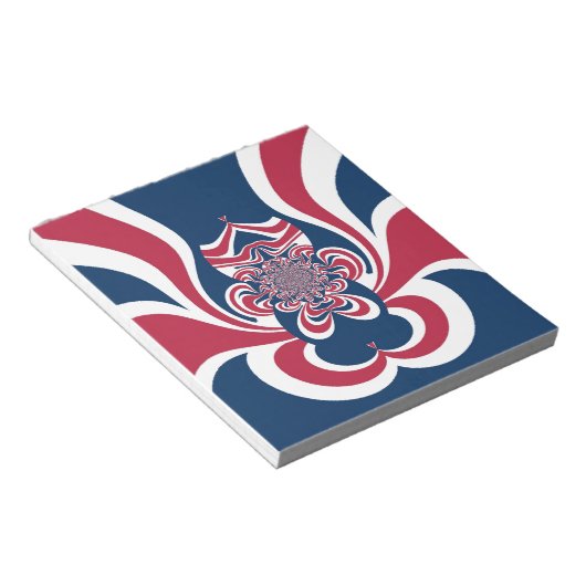 Rotes Blau Kaleidoskop Art Print Notizblock (angewinkelt)