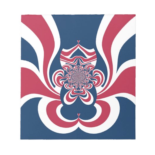 Rotes Blau Kaleidoskop Art Print Notizblock (Vorderseite)