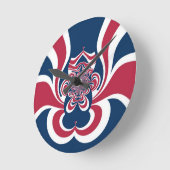 Rotes Blau Kaleidoskop Art Print Runde Wanduhr (Winkel)