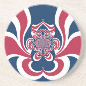 Rotes Blau Kaleidoskop Art Print Untersetzer (Vorne)