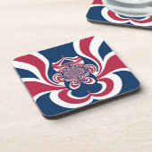 Rotes Blau Kaleidoskop Art Print Untersetzer (Linke Seite)