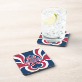 Rotes Blau Kaleidoskop Art Print Untersetzer (Rechte Seite)