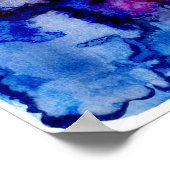 Rotes Blau Lila Abstrakte Farbe Kunst, Dichtung un Poster (Ecke)