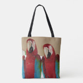 Rotes Blau und Grüne Papageien Tasche (Rückseite)