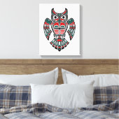 Rotes Blau und Schwarzes Haida Spirit Owl Leinwanddruck (Insitu (Schlafzimmer))