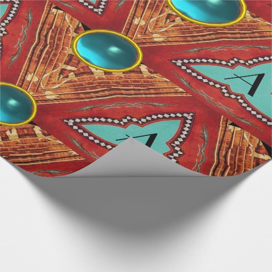 ROTES BLAUES ABSTRAKT GEOMETRISCHES DREIECKGEM MON GESCHENKPAPIER (Ecke)