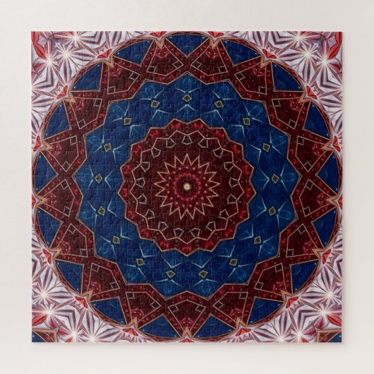 Rotes Blaues Dekoratives Puzzle (Vertikal)