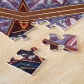 Rotes Blaues Dekoratives Puzzle (Seite)
