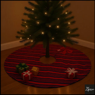 Rotes Blaues diagonales Streifenband Hintergrund Polyester Weihnachtsbaumdecke