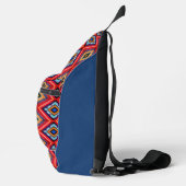 Rotes blaues Diamantmuster Crossbody Bag (Rechts)
