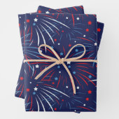 Rotes Blaues Feuer Geschenkpapier Set (Beispiel)