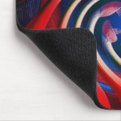 Rotes blaues Fraktal mit Klauen und Spitzen Mousepad (Ecke)