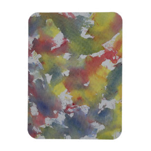 Rotes blaues gelbes Aquarell Magnet