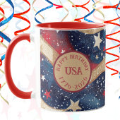 Rotes Blaues goldenes Streifen Tasse