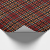 Rotes Blaues Orange Schwarzes Tartan Kariert Geschenkpapier (Ecke)