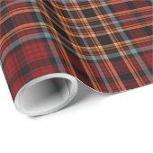 Rotes Blaues Orange Schwarzes Tartan Kariert Geschenkpapier (Rolleneckpunkt)
