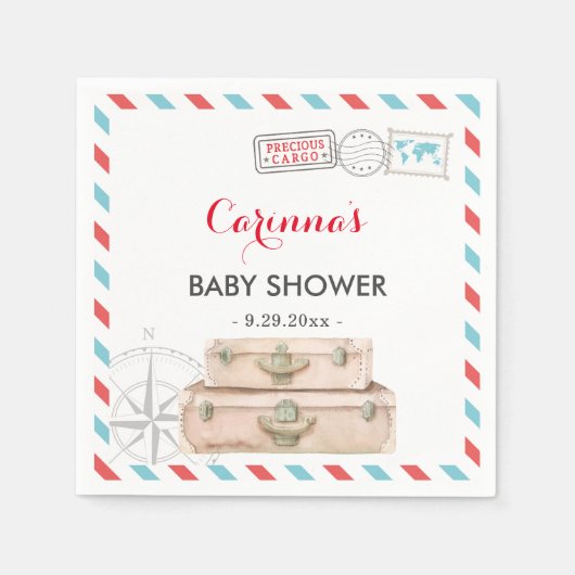 Rotes blaues Papier für die Duschtisch von Travel Serviette (Vorderseite)