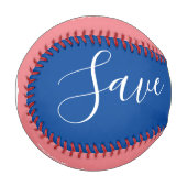Rotes Blaues Skript Herz Save the Dates Basebal Baseball (Vorderseite Links)