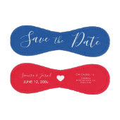 Rotes Blaues Skript Herz Save the Dates Basebal Baseball (Paneele)