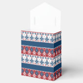 Rotes blaues Streifenmuster Geschenkschachtel (Geöffnet)