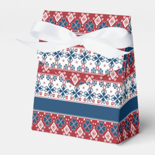 Rotes blaues Streifenmuster Geschenkschachtel