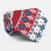 Rotes blaues Streifenmuster Krawatte (Gerollt)