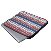 Rotes blaues Streifenmuster Laptopschutzhülle (Vorne Knopf)