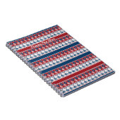 Rotes blaues Streifenmuster Notizblock (Rechte Seite)