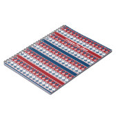 Rotes blaues Streifenmuster Notizblock (Linke Seite)