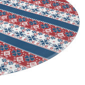 Rotes blaues Streifenmuster Schneidebrett (Ecke)