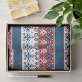 Rotes blaues Streifenmuster Seidenpapier (Geschenk)