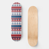 Rotes blaues Streifenmuster Skateboard (Vorderseite)
