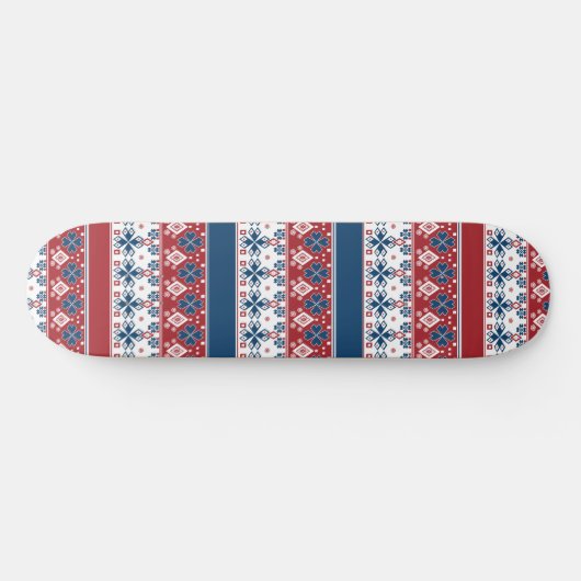 Rotes blaues Streifenmuster Skateboard (Horizontal)