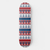 Rotes blaues Streifenmuster Skateboard (Vorderseite)