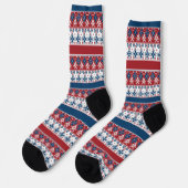 Rotes blaues Streifenmuster Socken (Linkes Detail)